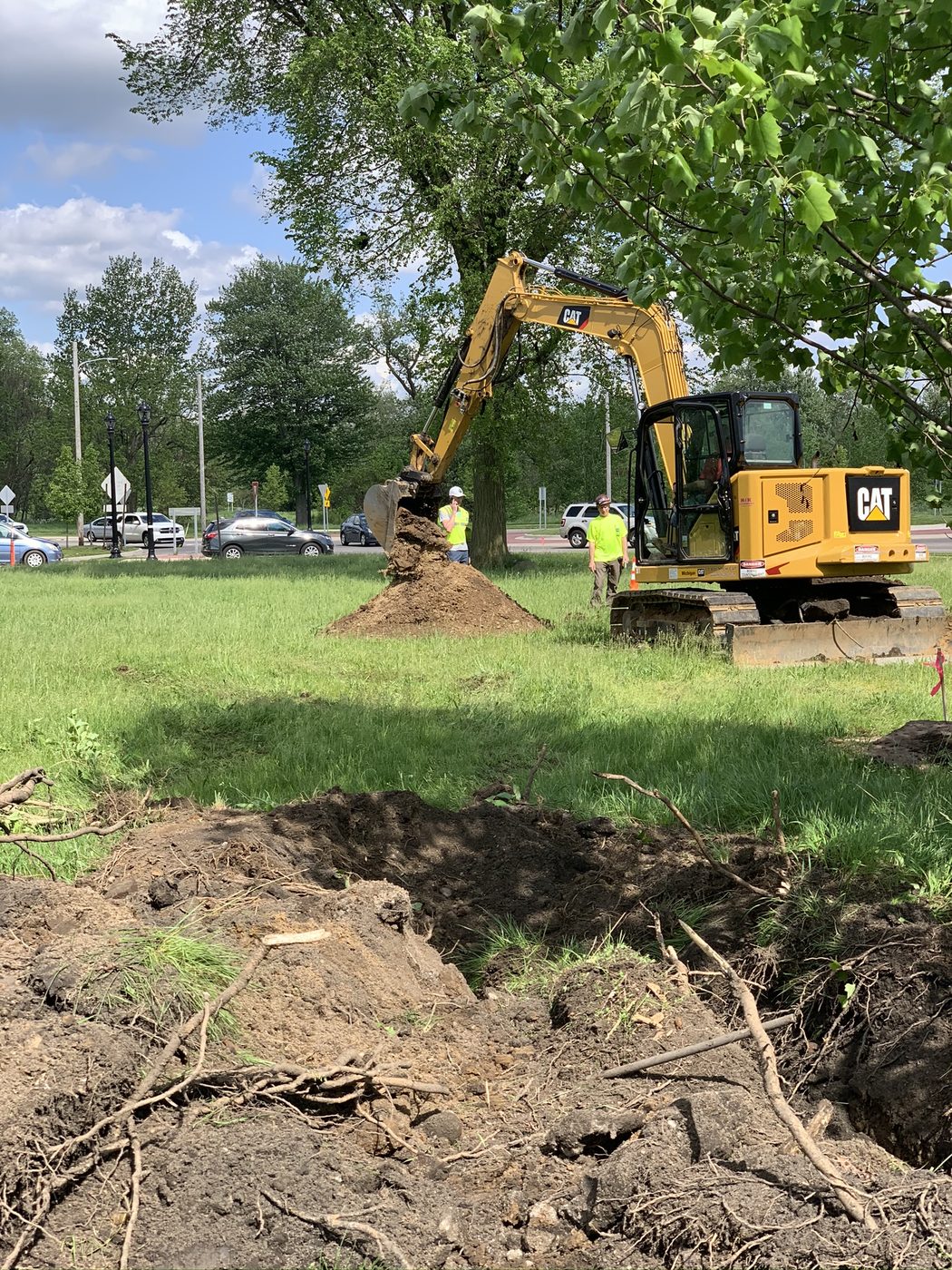 Harrison Circle site, tree clearing and excavation