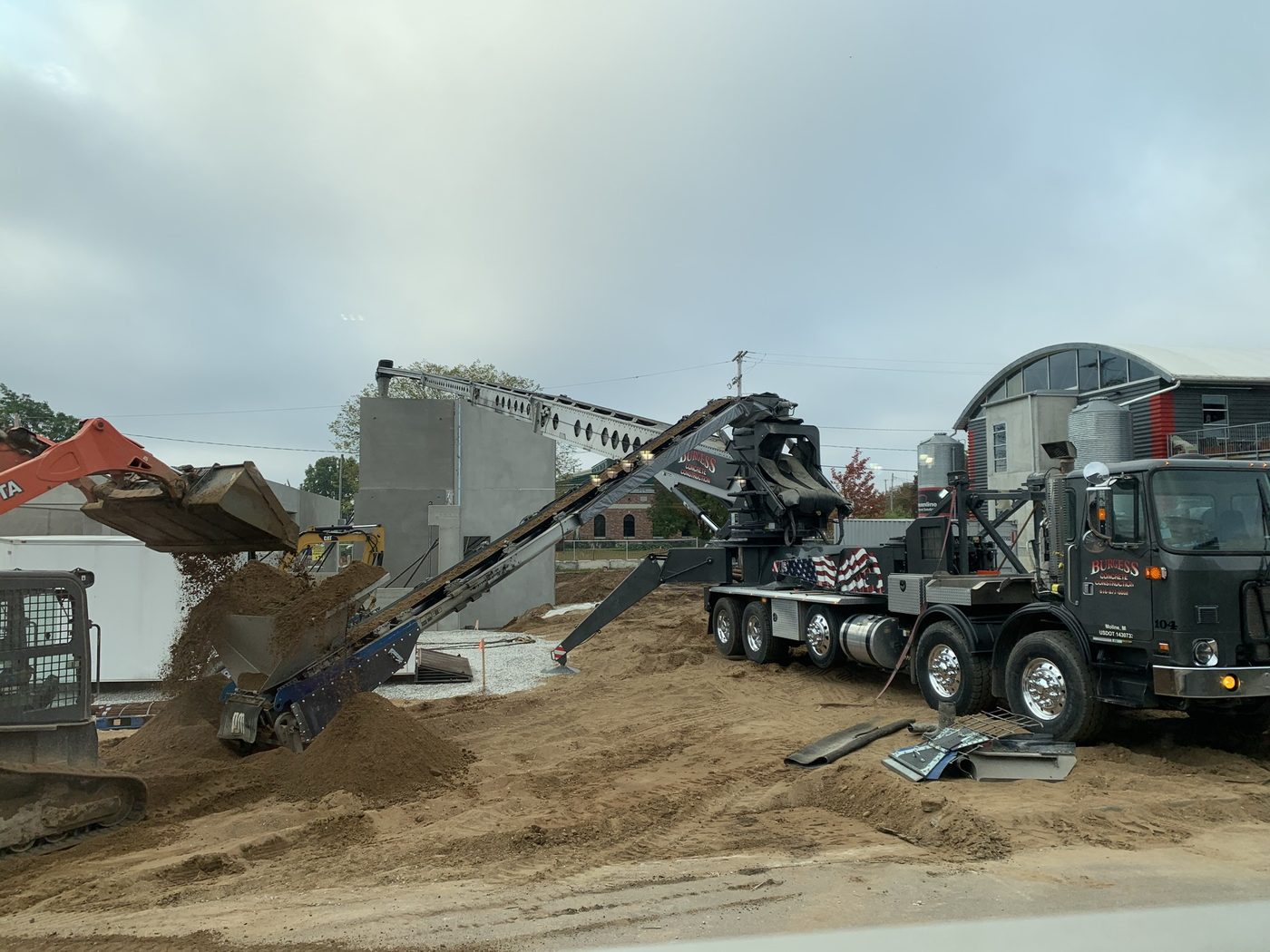 Harrison Circle, concrete pour for tilt-up wall panels