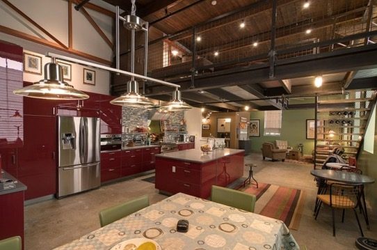 The Ignertia Building, loft kitchen and dining area