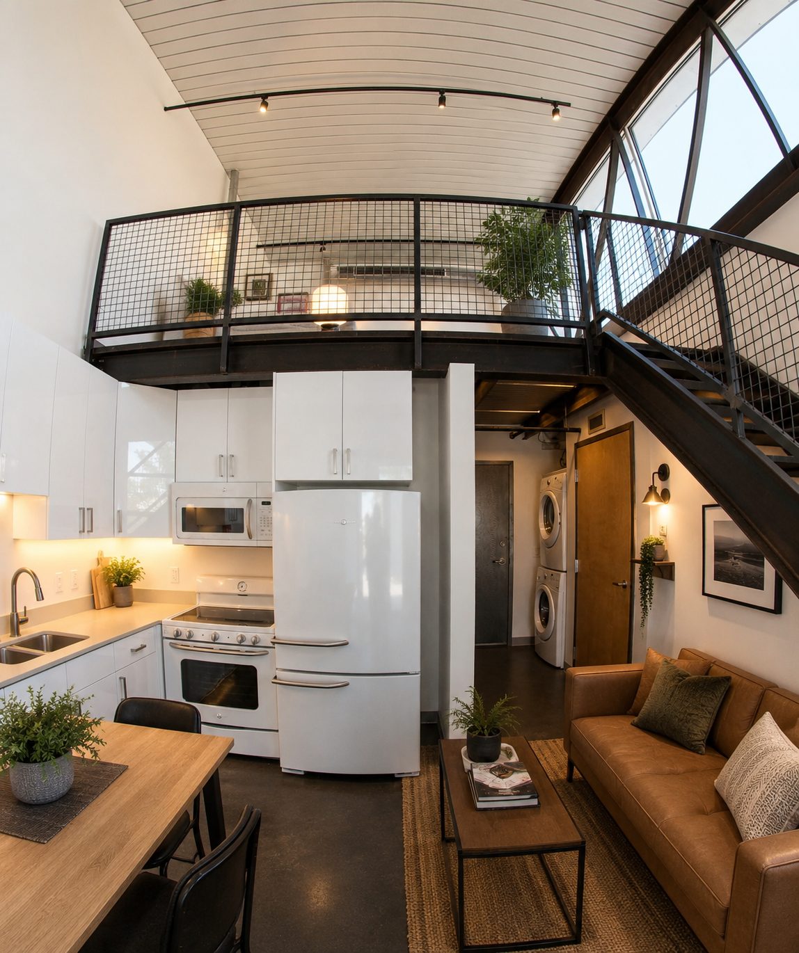 Norbridge Building, finished kitchen beneath the loft stairs